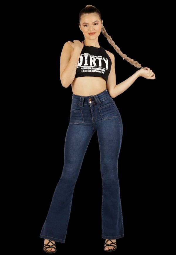 JEANS FLARE AZUL