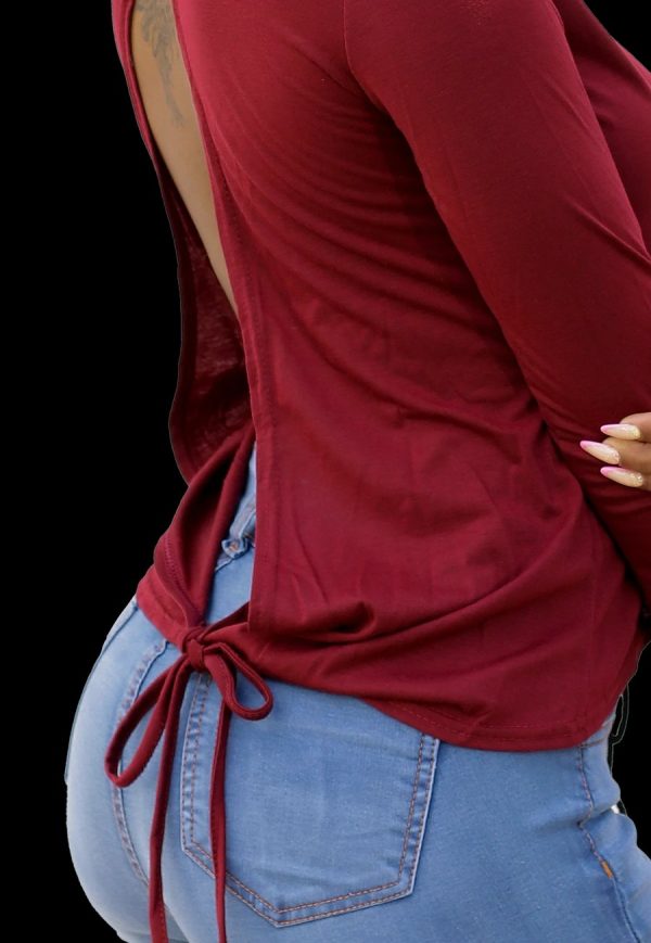 POLERA BURDEO CON ESPALDA DESCUBIERTA - Imagen 2